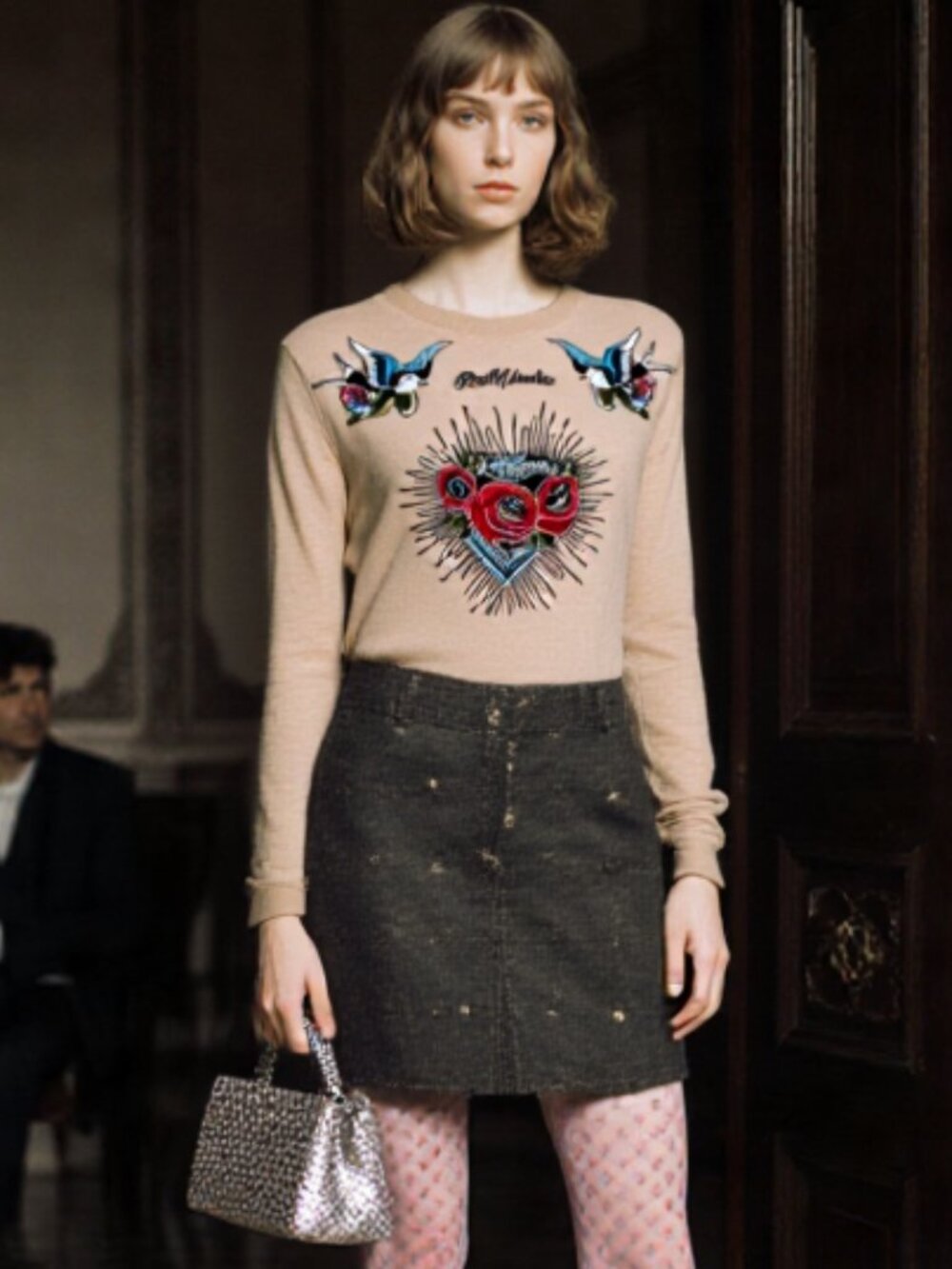 NWT Red Valentino wool blend embroidered top /sweater